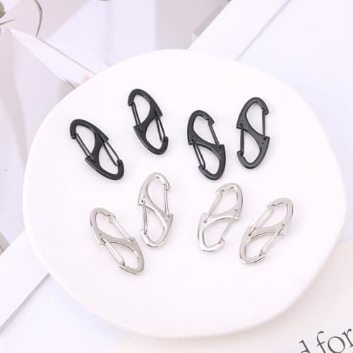 BOXOB 8pcs Zipper Clips Anti Theft, Double Sided Mini S Carabiner Zipper Locks Theft Deterrent Small Zippers Pull Locks Accessories for Luggage Suitcase Backpacks Purses Handbags Tents Keys — view 3