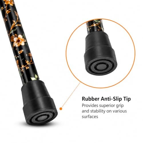 Folding Walking Stick Adjustable Cane Black Walking Sticks For Arthritis Disabled Elderly Senior Extendable Folding Cane Lightweight With Ergonomic Handle Wrist Strap Portable Folding Mobility Aid — view 2