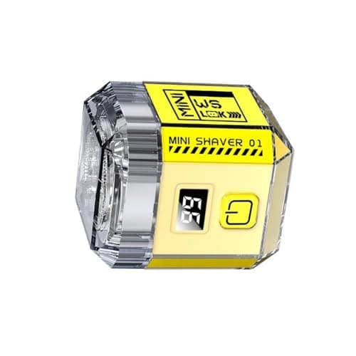 Portable Electric Shaver for Men with Digital Display, Yellow