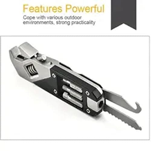 ziyuan 17-in-1 Stainless Steel Adjustable Wrench Foldable Pocket Multi Tool Multifunctional Spanner Screwdriver Bits Kit Durable Easy to Use Black — view 3