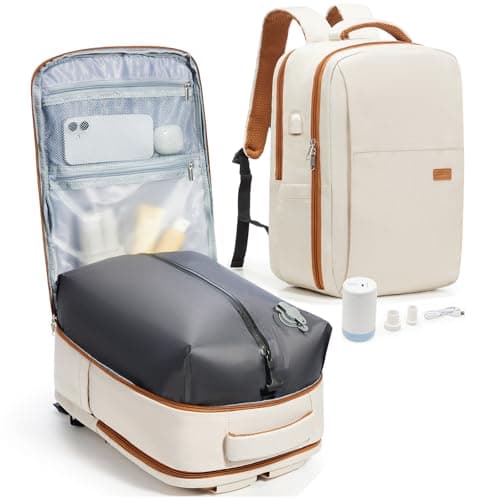 CADOLIM Vacuum Backpack Travel Bag With Pump,Large Travel Backpack for Women Men Ryanair 40x30x20 Underseat Hand Luggage Bag Carry On Cabin Size Flight Rucksack Fit 14/15.6 Inch Laptop Black