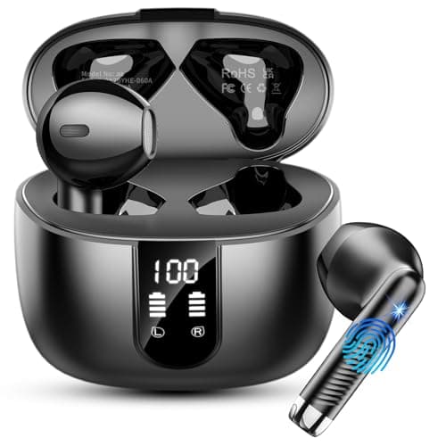 Drsaec Wireless Earbuds, 2026 NEW Wireless Headphones with 4 ENC Mic Black