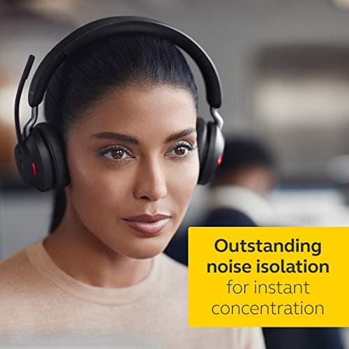 Jabra Evolve2 65 Wireless PC Headset – Noise Cancelling Microsoft Teams Certified Stereo Headphones With Long-Lasting Battery – USB-C Bluetooth Adapter – Black — view 4