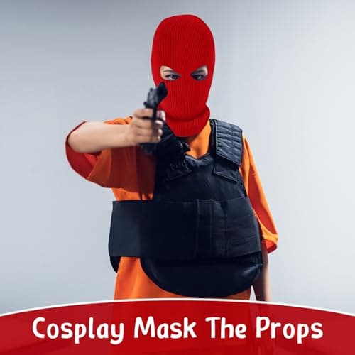 BBTO Ski Mask Balaclava Full Face Cover Red — view 6