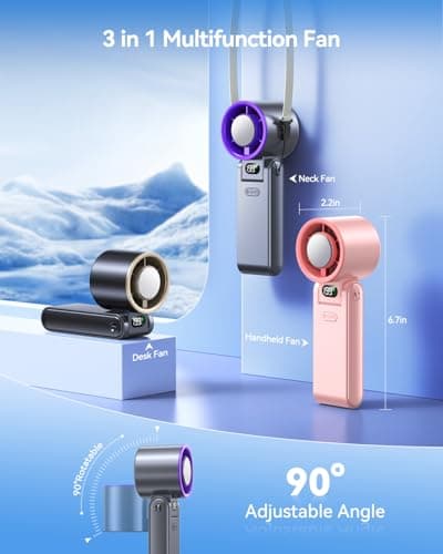 Fanseesy Portable Handheld Turbo Fan with Ice Cooler, 199 Speed Personal Fan,5500mAh Rechargeable,20H Cooling Time,20000 RPM Powerful Silent Motor, Summer Essential for Travel/Outdoor/Office,Grey — view 6
