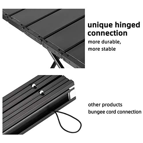 ROCK CLOUD Portable Camping Table Ultralight Aluminum Folding Beach Table Camp for Camping Hiking Backpacking Outdoor Picnic (Black, Small) — view 4