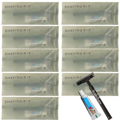 10Pack Individually Wrapped Portable Disposable Shaving Razors Kit With Shave Cream; Multipurpose Guest Prep Manual Razor;Bathing Shave Razor for Hotel Travel Home Use