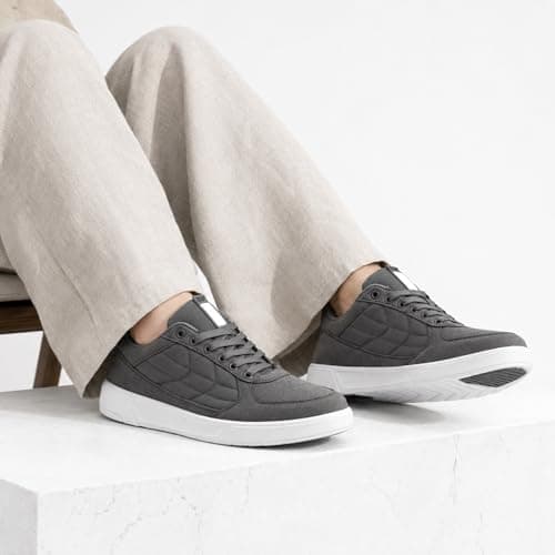 Set & Done Men's Casual Dress Sneakers | Ultralight and Flexible Men's Walking Shoes for Work, Travel & Everyday Style Grey — view 6