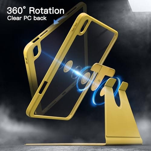 JETech 360° Rotating Case for iPad (A16) 11th/10th Gen, Yellow — view 3