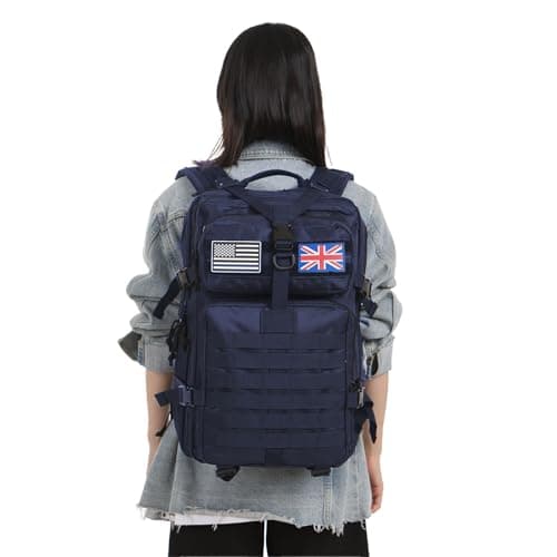 Thuram 50L Durable Nylon Waterproof Fishing Hunting Backpack Outdoor Military Rucksacks Tactical Sports Camping Hiking Bags (Navy blue) — view 2