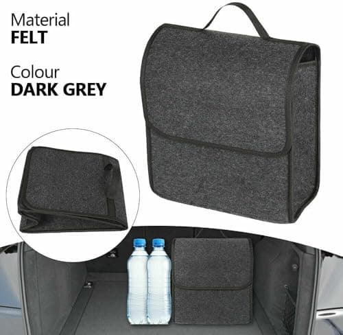 M.J COMFY-LIFE Car Boot Organizer, 30 x 29 x 16cm Anti-Slip Storage Bag with Fastening Flip Cover, Foldable Trunk Tidy Organizer for Tools, Toys, and Travel Essentials — view 2