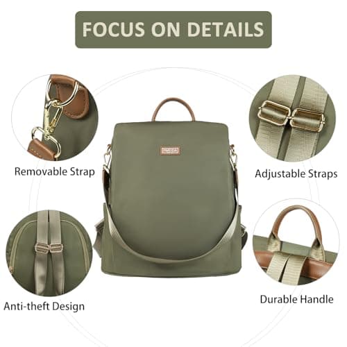 Fmeida Anti Theft Backpack for Women Small Travel Rucksack Water Resistant — view 4