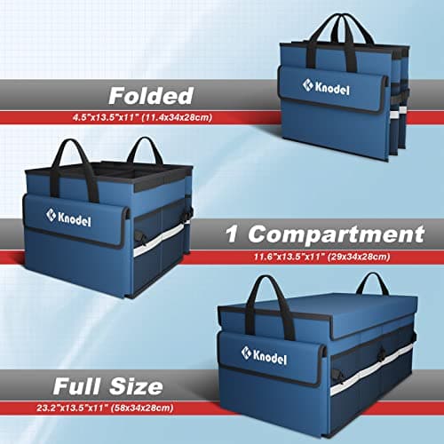 K KNODEL Car Boot Storage Organiser with Cover for SUV (Medium, Blue) — view 2