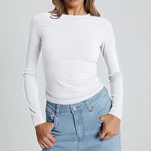 3pc Thermal Underwear Womens Long Sleeve Autumn Tops Round Neck T-Shirts — view 4