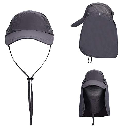 Sun Hat with Detachable Neck Face Flap Cover UPF 50+ Protection Wide Brim Fishing Hat Breathable Mesh Baseball Cap Quick Dry Outdoor Sun Visor Hat for Men Women Cycling Camping Hiking Walking Travel — view 2