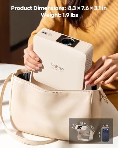 Yaber Smart Projector Netflix Included&330° Gimbal Stand 4K Mini Projector — view 3