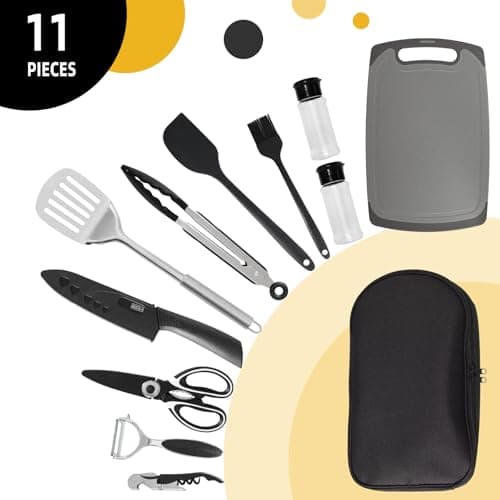 Lelezia Camping Essentials Accessories, 11 Pcs Cooking Utensils Set, Camping Utensils Set, Lightweight Portable Camping Gear Equipment for Car Kitchen Caravan Outdoor Hiking Picnic Rv — view 2