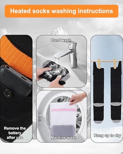 Heated Socks for Men Women with 2 Rechargeable 6000mAh Batteries, Last 8 Hours, Electric Heated Socks with 4 Temperature Settings,Ideal for Skiing, Camping, Hiking — view 5