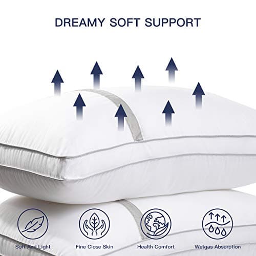 BedStory 2 Pack Hotel Quality Pillows, Down Alternative, Supportive Filled Pillows for Neck/Back/Side Sleepers, Standard Size 42x70cm — view 2