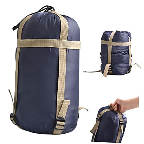 MUSISALY Sleeping Bag Compression Sack Outdoor Nylon Quilts Storage Bag Portable Camping Hiking for Adults Burgundy — view 5
