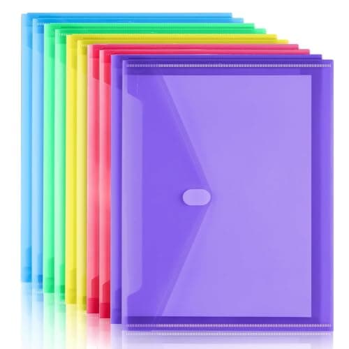 MIUTME A4 Plastic Wallets,10PCS Documents Popper Wallet File Folders
