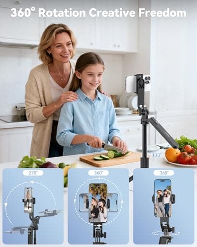 TECKNET Selfie Stick,180cm Aluminum Extendable 6-in-1 Phone Tripod — view 3