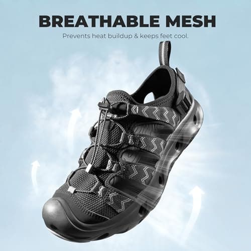 NORTIV 8 Water Shoes Hiking Sandals for Men,Black,M13/L14.5 — view 6