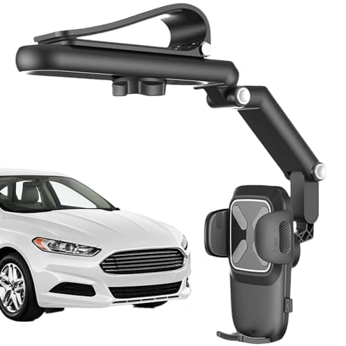 Rotatable And Retractable Car Phone Holder - Upgrade Sun Visor Cell Phone Holder,Cell Phone Car Holder,Multifunctional Car Mount 360 Degree Adjustable,Car Accessories Phone Mount Holder For Most Phone