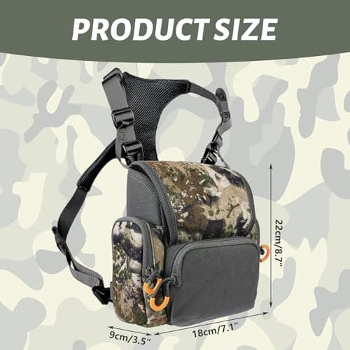 Xdyyjrasa Breathable Adjustable Binocular Harness Chest Pack – Hunting Pack with Multi-Pocket Waterproof for Men Women, Camouflage — view 5