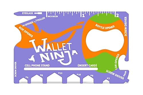Wallet Ninja- 18 in 1 Credit Card Sized Multitool (#1 Best Selling in the World) (Purple)