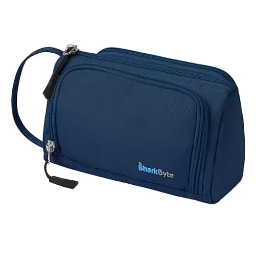 SharkByte Large Pencil Case Organiser, Big Capacity Study & Revision Stationery Storage Pouch with Compartments, Student Pen Holder for School, College, University, Accessories & Travel Supplies
