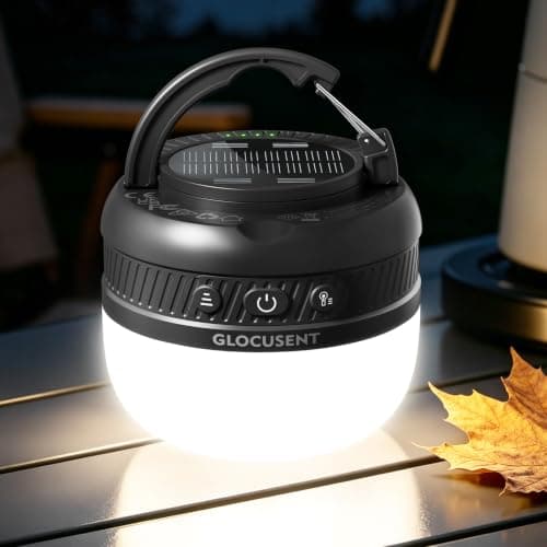Glocusent Rechargeable Camping Light, 120H Pocket Tent Camping Lantern IPX5