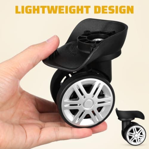 Suitcase Replacement Wheels 4 Pcs Double Row ABS Black — view 4