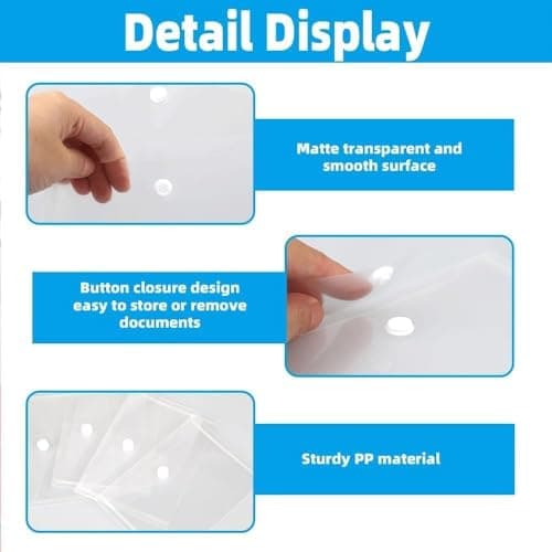 30 Pcs Plastic Wallets A6 Envelopes Files Clear Small Document Folders — view 3
