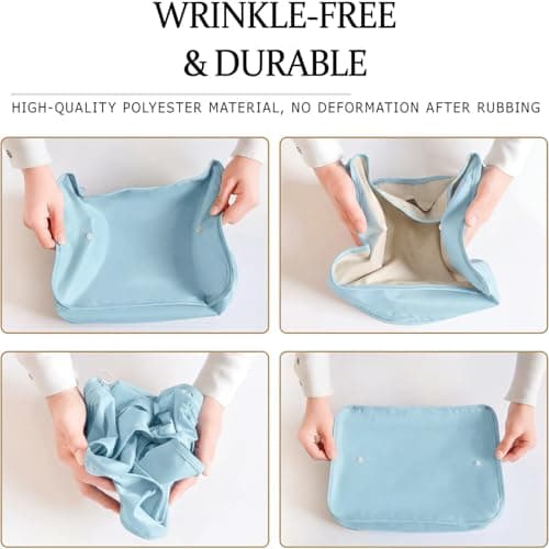 LANSKLBD 6/8 Set Packing Cubes for Suitcases Travel Luggage Packing Organizers,Travel Accessories Essentials Luggage Organizer with Shoe/Tioletry/Laundry Bag (Light Blue, 6 set) — view 3