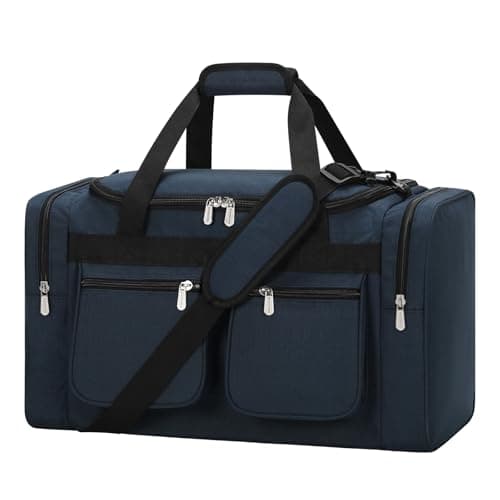 ZZY Men's 40L Gym Bag Sports Duffle with Lockable Zipper, 20-Inch Holdall for Fitness, Workout, Travel, Weekend Overnight Bag (Navy Blue)