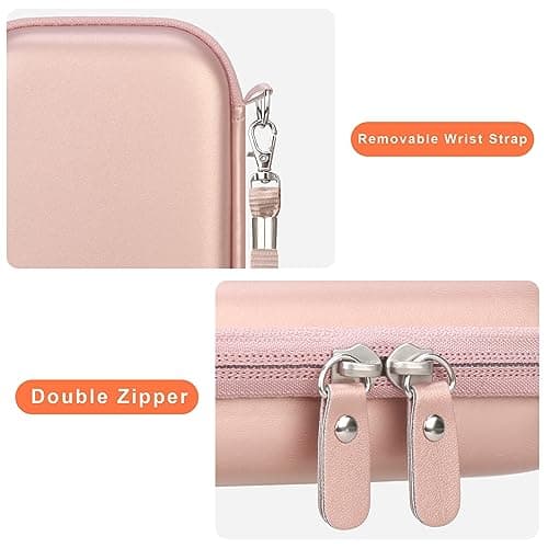 Canboc Hard Case Compatible with Solis 5G WiFi Mobile Hotspot, Travel Router Bag, Mesh Pocket fit Charger Cable and Other Accessories, Rose Gold+Black (Case Only) — view 6