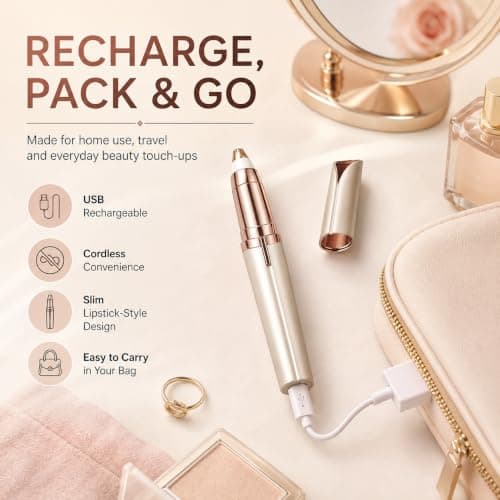 Eyebrow Trimmer, Facial Hair Remover and Electric Eyebrow Razor with LED — view 6