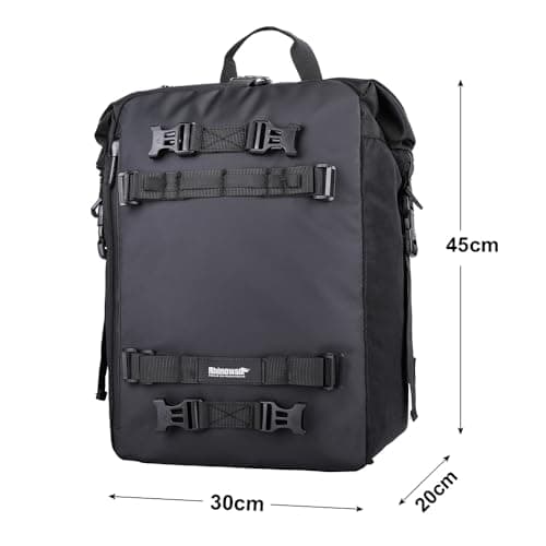 Rhinowalk Motor Pannier Bag 30L Multifunctional Waterproof Rear Rack Trunk Motorcycle Seat Bag Motorbike Saddle Bag Professional Motor Accessories-Black — view 2