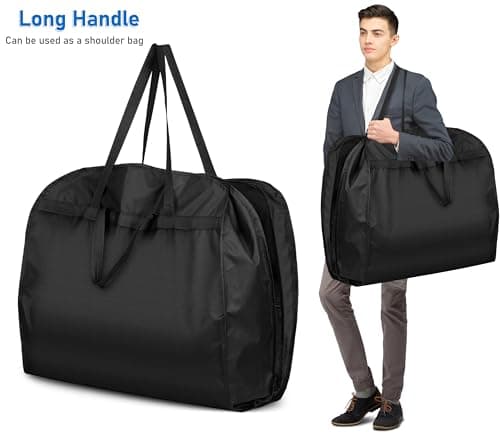 MISSLO 54" Suit Bag for Travel Garment Bag 6" Gusseted Men Suit Carrier Long Women Dress Bag Covers with 4 Handles and Pockets Hanging Protector for Coats, Clothes — view 3