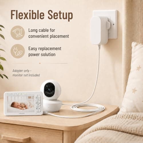 5V Charger Compatible with Babysense HDS2 Video Baby Monitor Power Supply Replacement Power Adapter Charging Cable — view 3