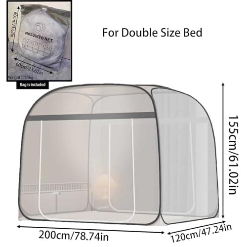 Pop Up Mosquito Net for Bed with Net Bottom, Suit for Double Bed — view 2