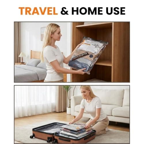 Vacuum Storage Bags,20 Pack/ 8x40x50cm/8x47x64cm/4x54x74cm Vacuum Storage Bags with Electric Pump Rechargeable Space Saver Sealer Vacuum Bags for Cloths Travel and Home Use — view 5