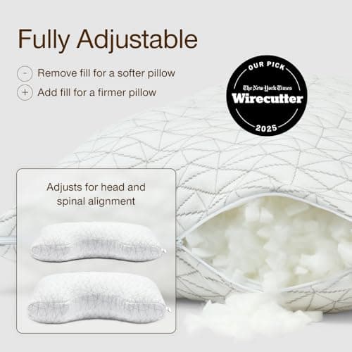 Coop Home Goods Original Cut-Out Adjustable Pillow, Queen Size Bed Pillows for Neck & Head Support, Memory Foam Pillows - Medium Firm for Side Sleeper, CertiPUR-US/GREENGUARD Gold — view 2