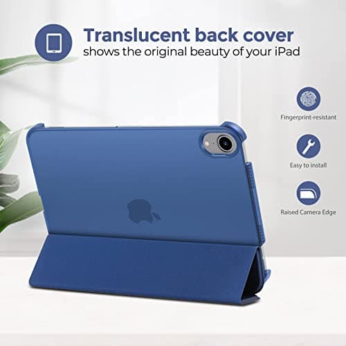 ProCase Smart Case for iPad Mini 7 (A17 Pro 2024)/ Mini 6 2021 8.3 Inch, Hard Back Cover for iPad Mini 7th/6th Generation A2995/A2996/A2993/A2567/A2568/A2569 -Navy — view 3