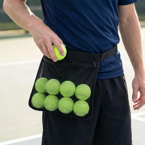 Tennis Ball Holder Adjustable Waist Pouch, Black — view 4