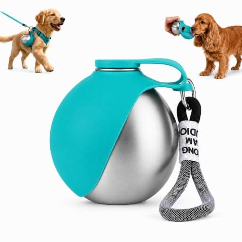 Kaaeiccr Dog Water Bottles for Walking, 285ml 2-in-1 Light Blue