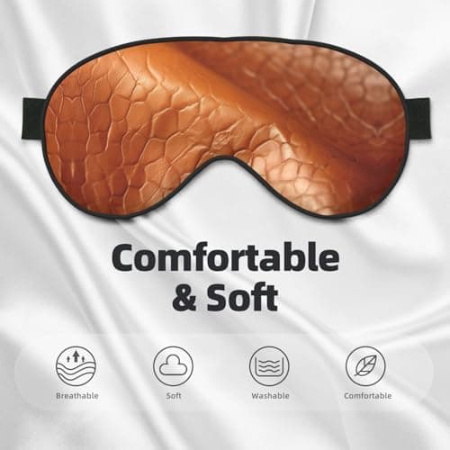 Cowhide Leather Eye Mask Sleep Mask Blocking Light Perfect for Women Men Soft and Comfortable Blindfold for Travel — view 3