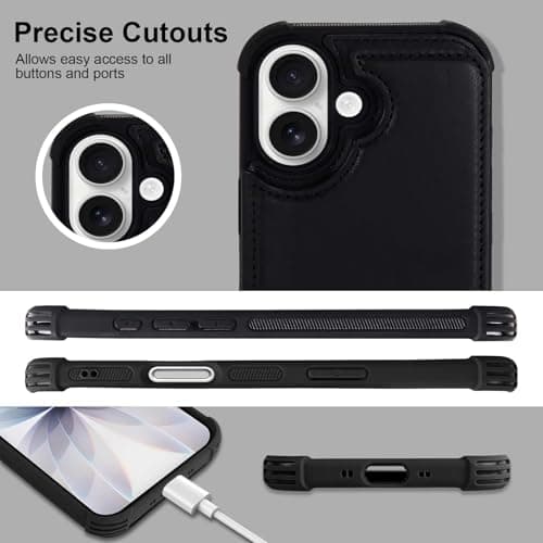 VANAVAGY Fit Car Mount Wallet Case for iPhone 17,Black — view 5