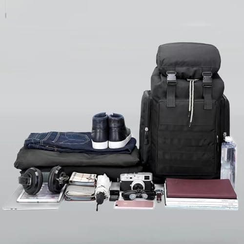 Lawaia Hiking Rucksack 70L Travel Waterproof Camping Bag Molle Backpack Tactical Package Large Survival Sports and Outdoor Expandable Weekend Festival Luggage Fishing for Men and Women — view 5